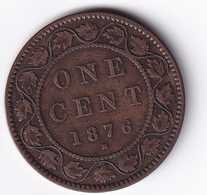 Canada 1876H 1c One Large Cent Queen Victoria Fine #2