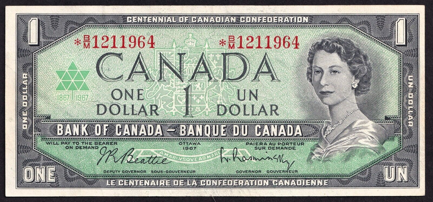 Canada 1967 $1 One Dollar Replacement Banknote Beattie - Rasminsky *B/M 1211964