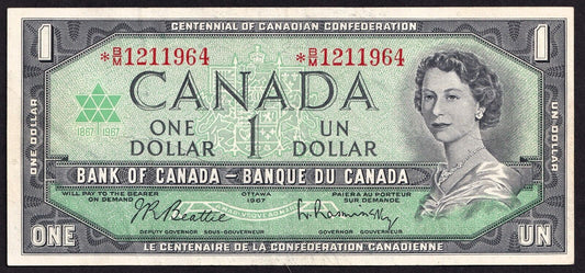 Canada 1967 $1 One Dollar Replacement Banknote Beattie - Rasminsky *B/M 1211964