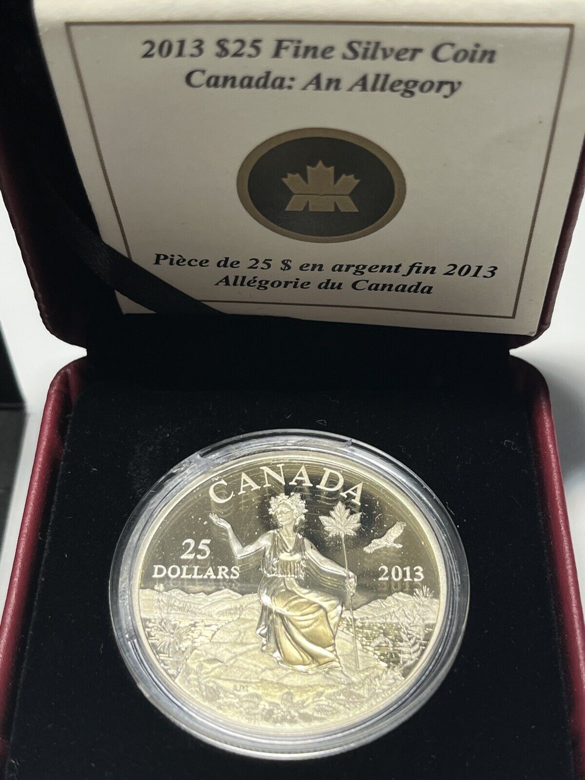 2013 $25 Canada 1oz Pure Silver Coin - Canada: An Allegory - Royal Canadian Mint