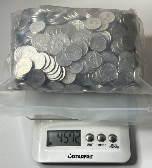 10lbs Pre 1981 Canadian Nickel Nickels 99% Pure Nickel Bullion Unsearched 1000