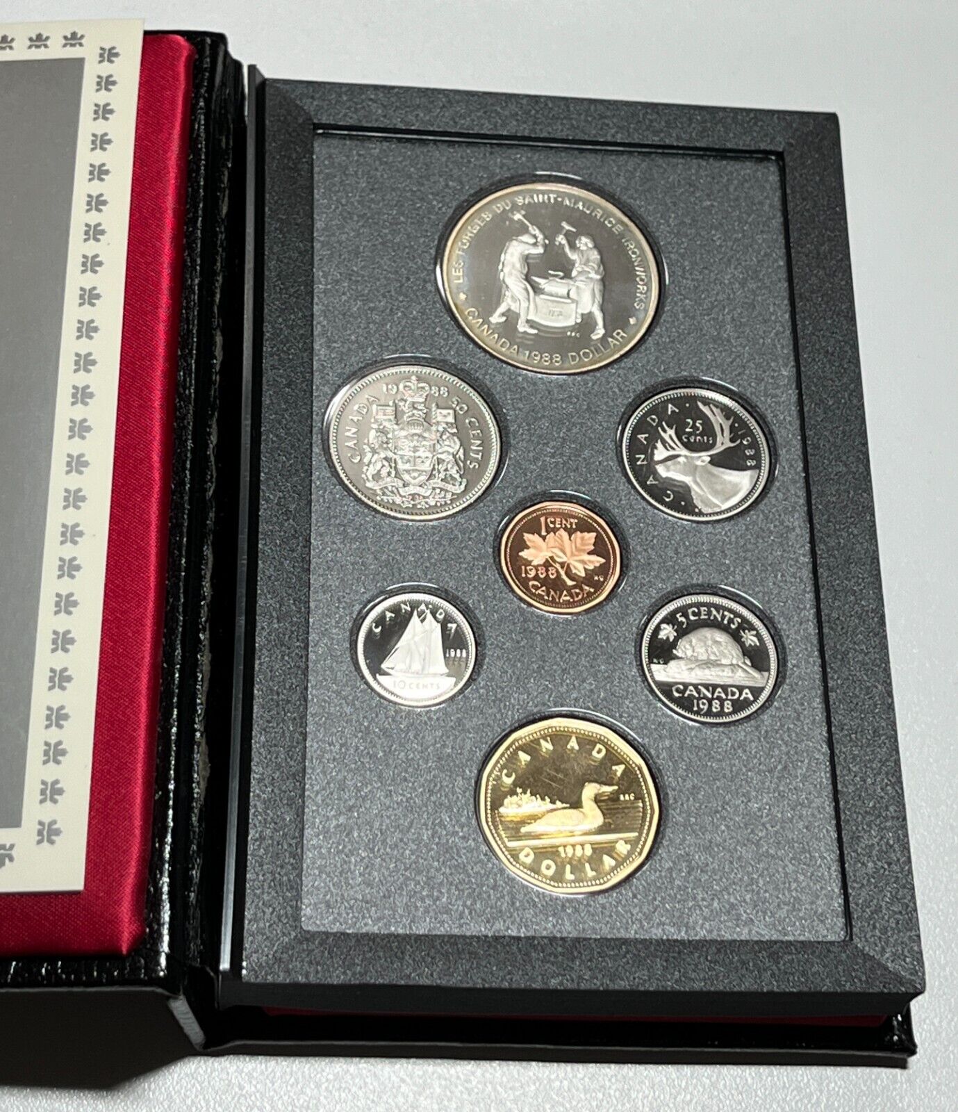 1988 Canada Double Dollar Proof Set With Saint-Maurice Ironworks Silver Dollar