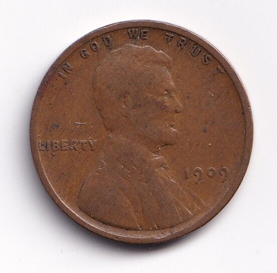 United States USA 1909 1c One Cent Lincoln Wheat Penny Bronze Coin #1