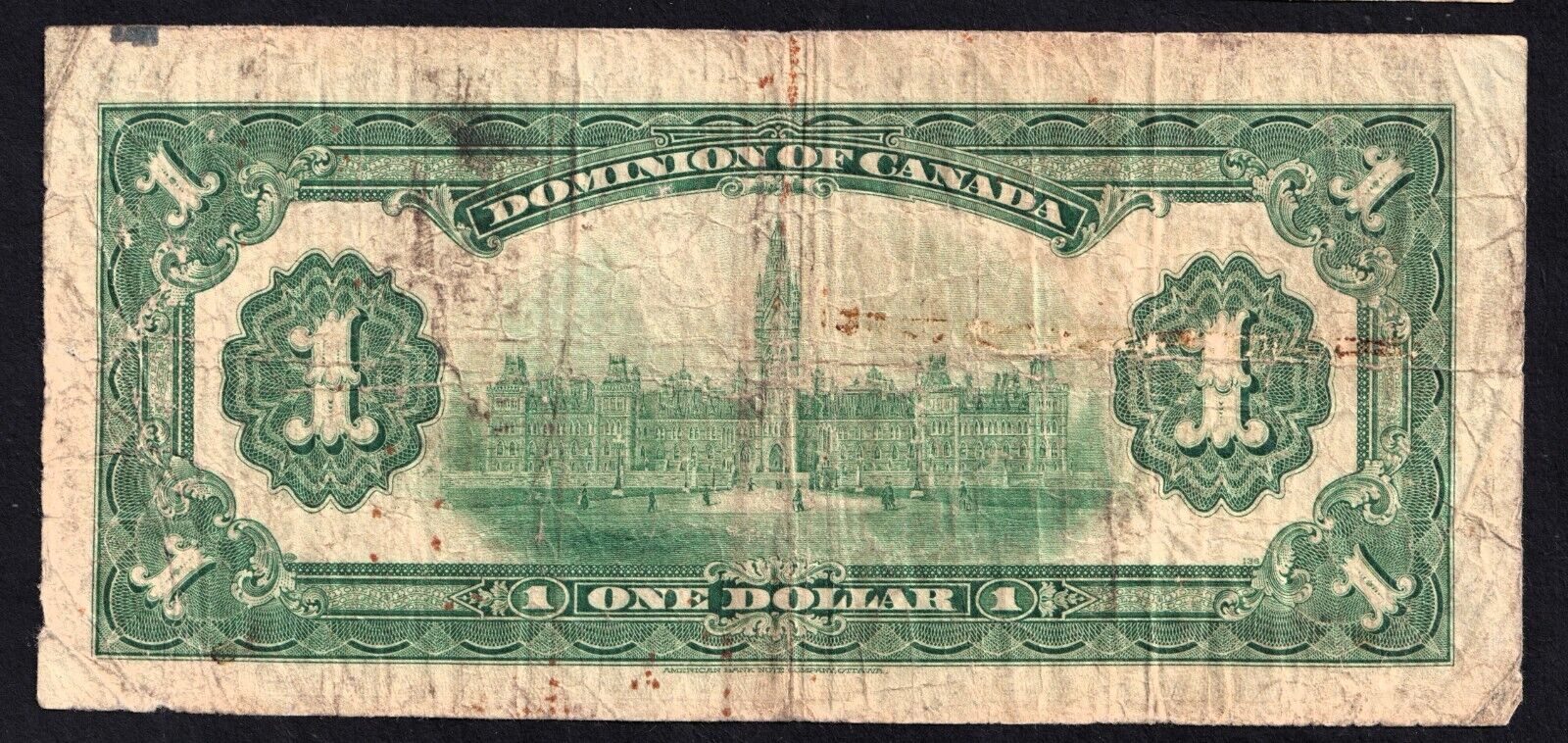 Dominion Of Canada 1917 $1 One Dollar Banknote Saunders X-564425