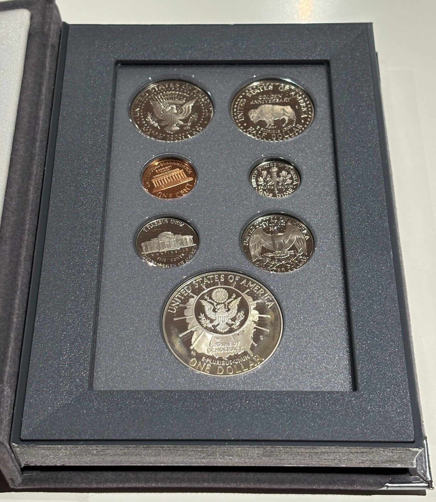 1991 U.S. Mint Proof Silver Prestige Set "MOUNT RUSHMORE " Box & COA (7 Coin)