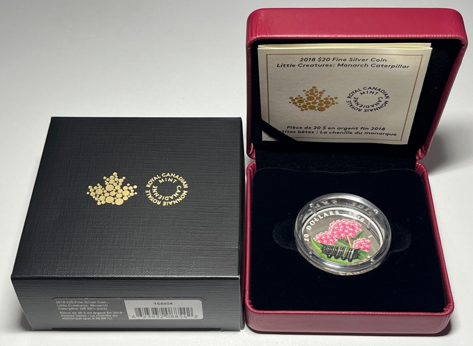 RCM 2018 Canada $20 Fine Silver Coin Little Creatures: Monarch Caterpillar