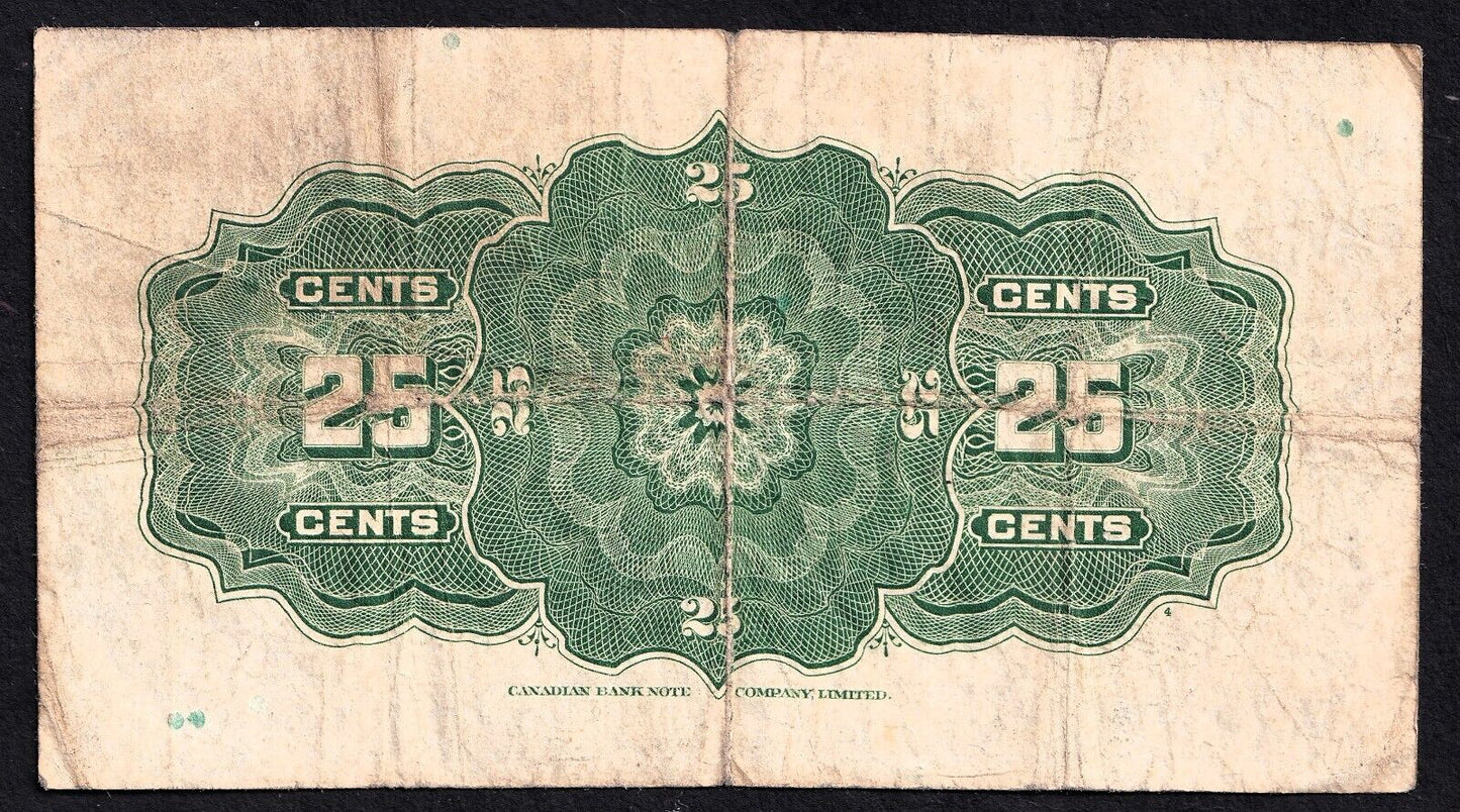 1923 Dominion of Canada 25c Shinplaster Note Campbell - Clark 694728