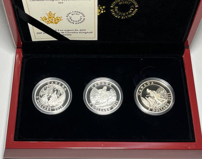 2015 Canada $5 Cornelius Krieghoff Silver Anniversary 3 Coin Set Complete