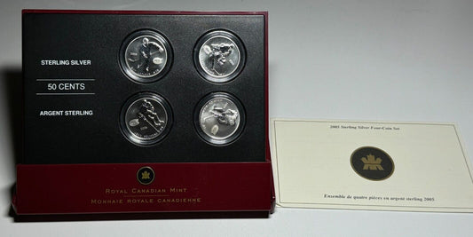 2005 50c NHL Hockey Legends: Montreal Canadiens - Sterling Silver 4-Coin Set