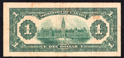 Dominion Of Canada 1917 $1 One Dollar Banknote Boville N - 109379