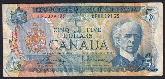 Canada 1972 $5 Five Dollar Banknote Bouey - Raminsky