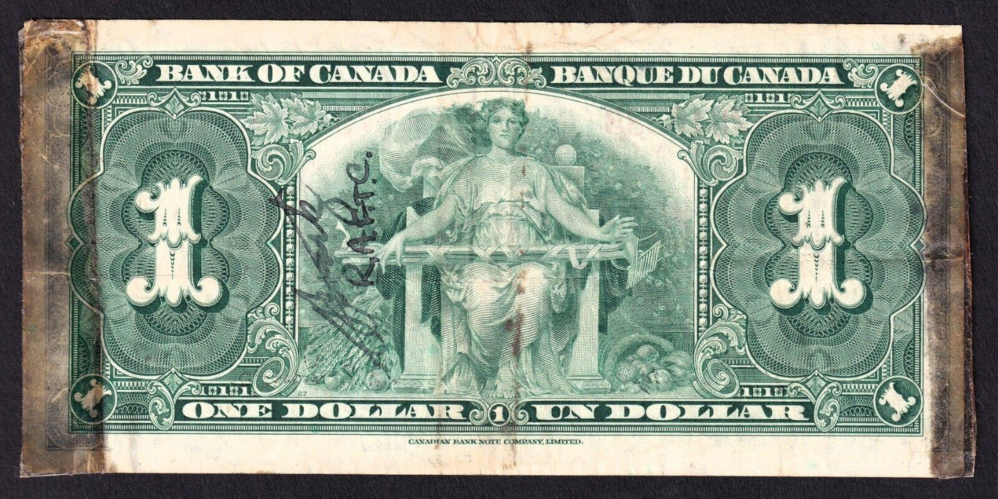 Canada 1937 $1 One Dollar Banknote Gordon - Towers J/L 7946383