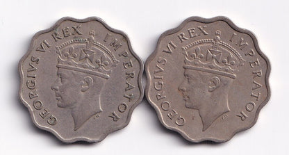 Lot Of Two 2 British Cyprus 1 Piastre | King George VI Nice Detailed Coins