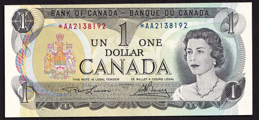 Canada 1973 $1 One Dollar Replacement Banknote Lawson - Bouey *AA 2138192