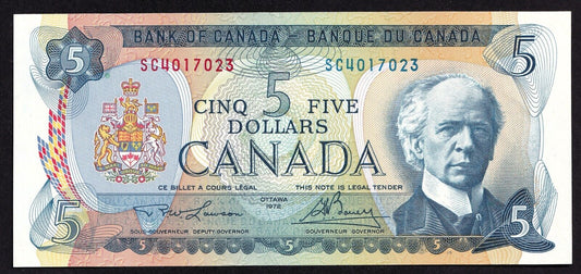 Canada 1972 $5 Five Dollar Banknote Lawson-Bouey Beautiful Colour SC 4017023