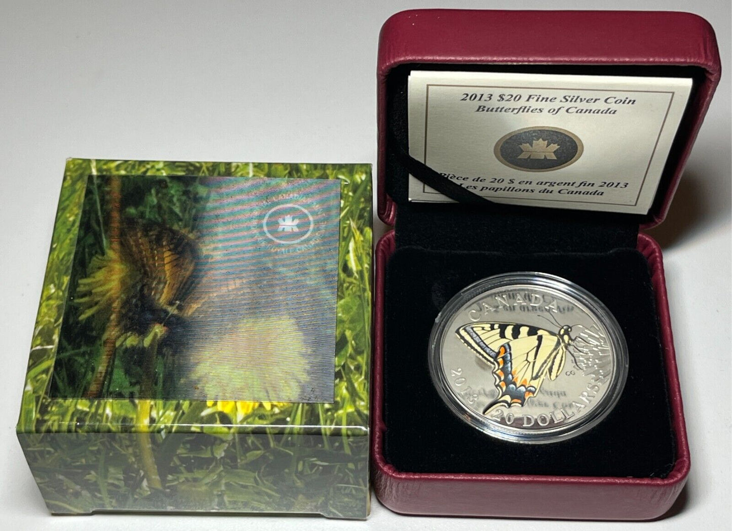 2013 Canada $20 Fine Silver Coin - Butterflies of Canada: Tiger Swallowtail