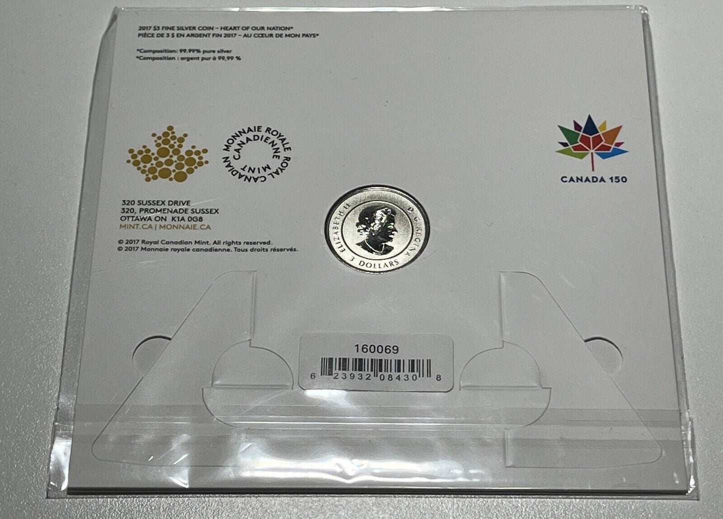 2017 Heart of Our Nation $3 Pure Silver Coin Canada's 150th Mint Sealed