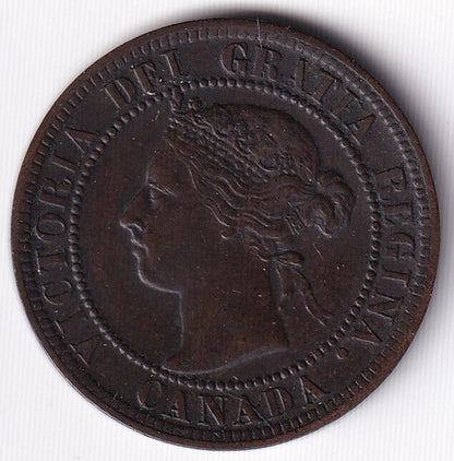 Canada 1901 1c One Large Cent Queen Victoria Almost Uncirculated AU