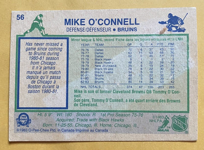 1983-84 O-Pee-Chee OPC Hockey Mike O'Connell #56 Boston Bruins NM/MT