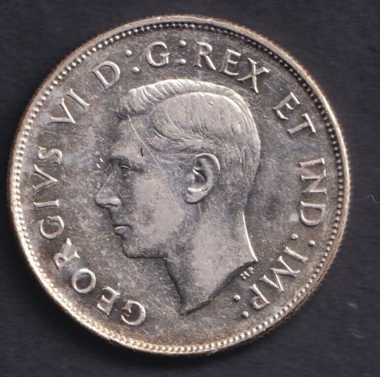 Canada 1945 Canada 50 Cent King George VI .800 Silver - Narrow Date Narrow 4