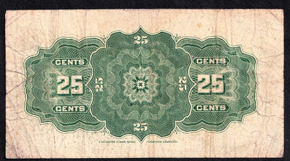 1923 Dominion of Canada 25c Shinplaster Note McCavour - Sanders 494419