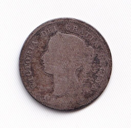 Canada 1870 Five Cent 5c Silver Coin Queen Victoria .925 Silver