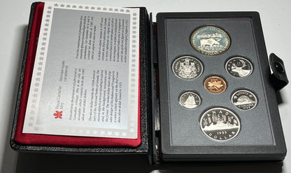 1985 Canada Double Dollar Prestige Set Moose Silver Dollar Mint Set With COA