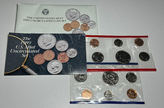 1989 US Mint Set No Envelope but Rest Intact PD Philadelphia Denver Mints