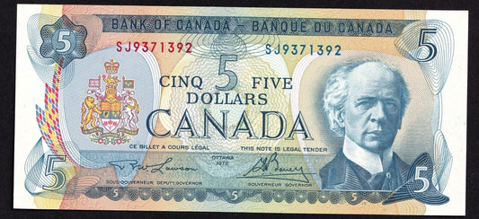 Canada 1972 $5 Five Dollar Banknote Lawson-Bouey Beautiful Colour SJ 9371392