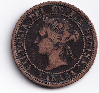 Canada 1882H 1c One Large Cent Queen Victoria Obverse 1 Fine