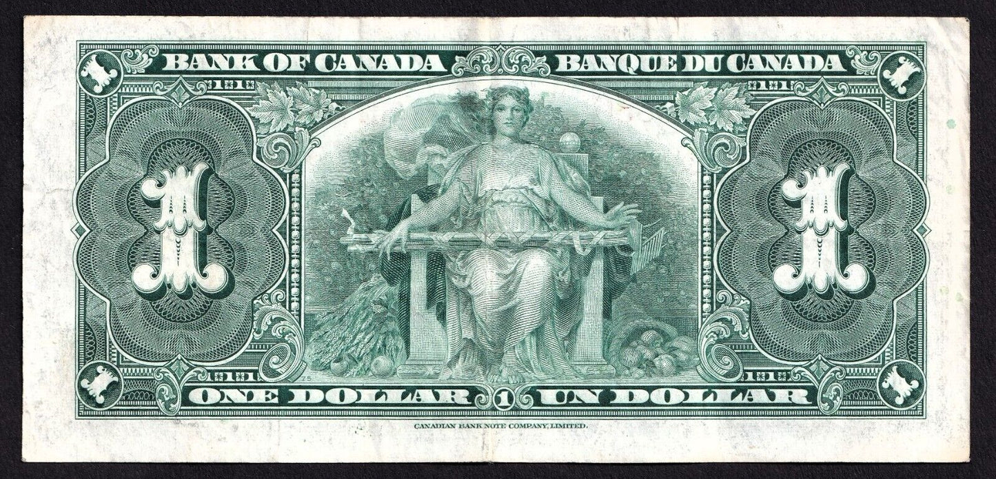 Canada 1937 $1 One Dollar Banknote Coyne - Towers L/N 7383836