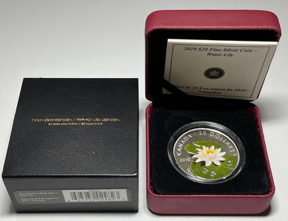 Canada 2010 $20 Flowers Water Lily with Swarovski Crystals With Box + COA