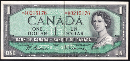 Canada 1954 $1 One Dollar Replacement Banknote Beattie - Rasminsky *A/A 0215176