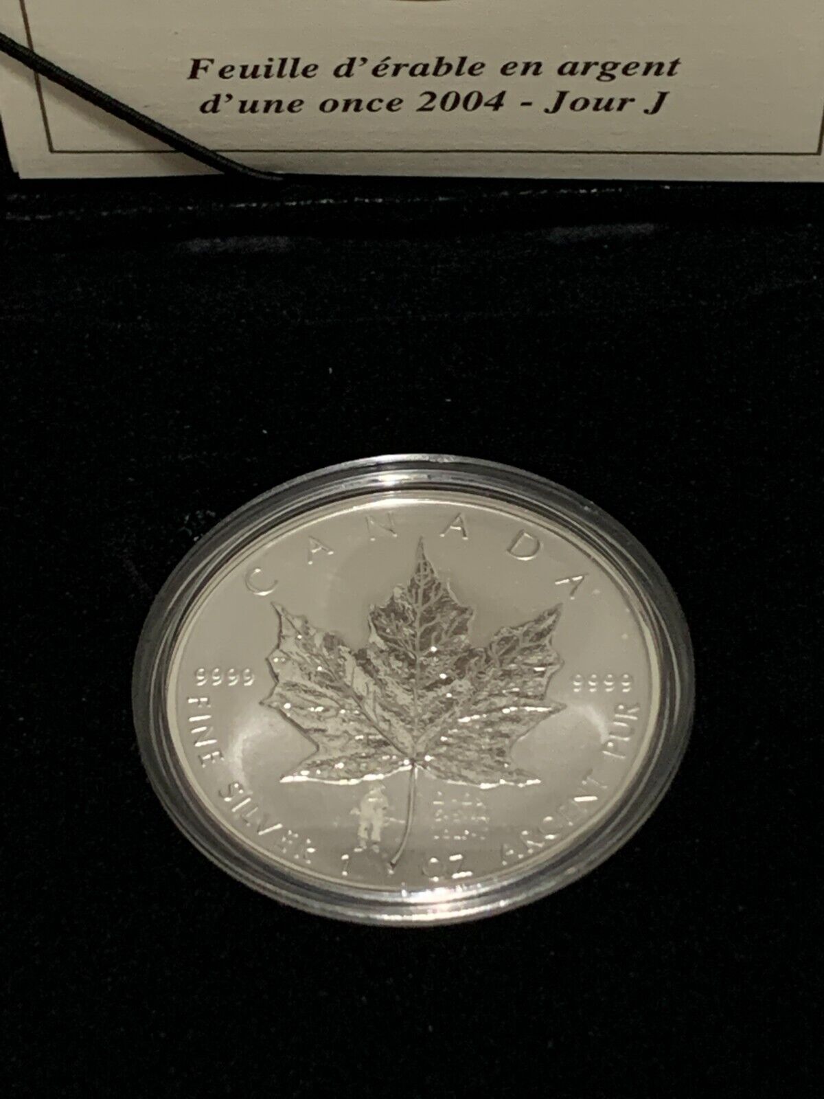 2004 Silver Maple Leaf RCM Commemorative D-Day $5 Privy in Box & COA