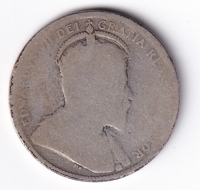 1904 Canada Silver Quarter 25 Twenty Five Cent Piece King Edward Semi Key