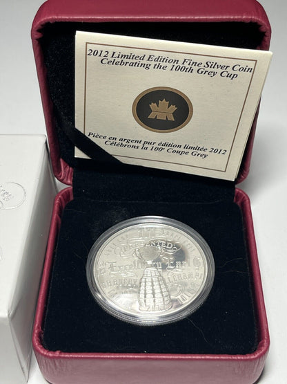 2012 Canada Limited Edition Proof Silver Dollar 100th Anniversary Grey Cup