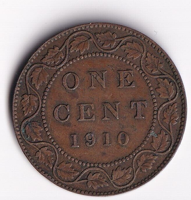 Canada 1910 1 Cent One Large Cent Coin King Edward Nice Details