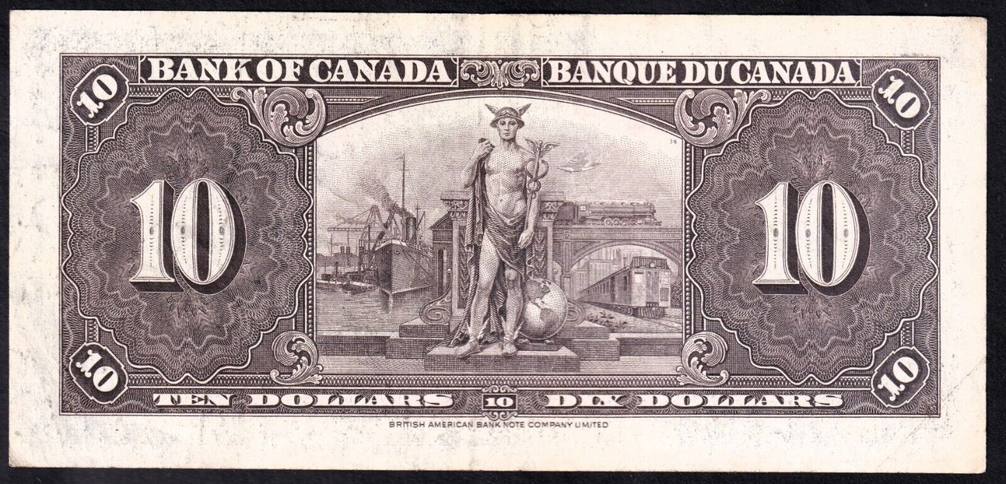 Canada 1937 $10 Ten Dollar Banknote Coyne - Towers E/T 8462982