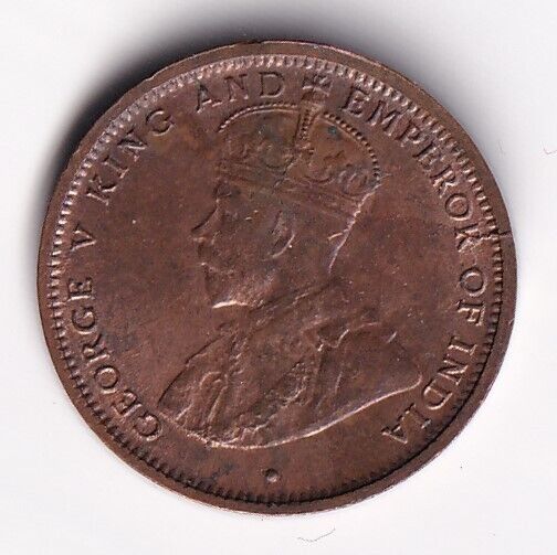 Ceylon 1912 Half Cent 1/2c Copper Coin King George V KM# 106