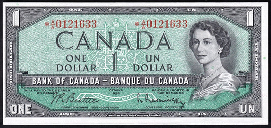 Canada 1954 $1 One Dollar Replacement Banknote Beattie - Rasminsky *A/A 0121633