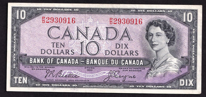 Canada 1954 $10 Ten Dollar Banknote Beattie - Coyne P/D 2930916