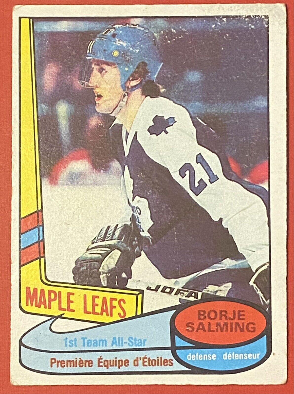 1980-81 #85 BORJE SALMING TORONTO MAPLE LEAFS O-PEE-CHEE