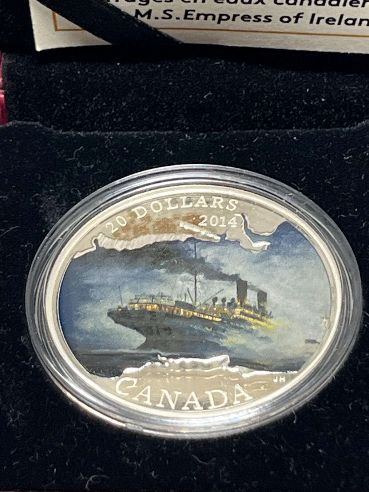 2014 Silver RMS Empress of Ireland Color Proof $20 Fine Silver 1oz Coin