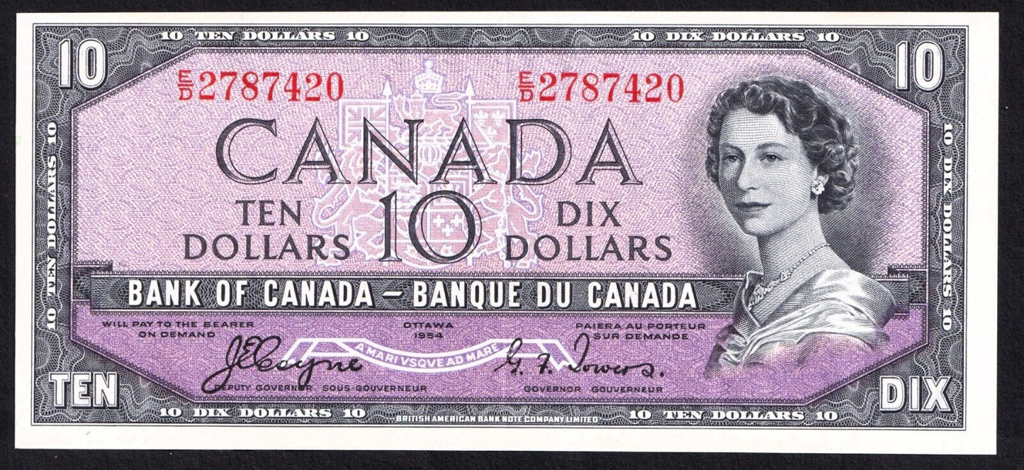 Canada 1954 $10 Ten Dollar Devils Face Banknote Coyne - Towers E/D 2787420