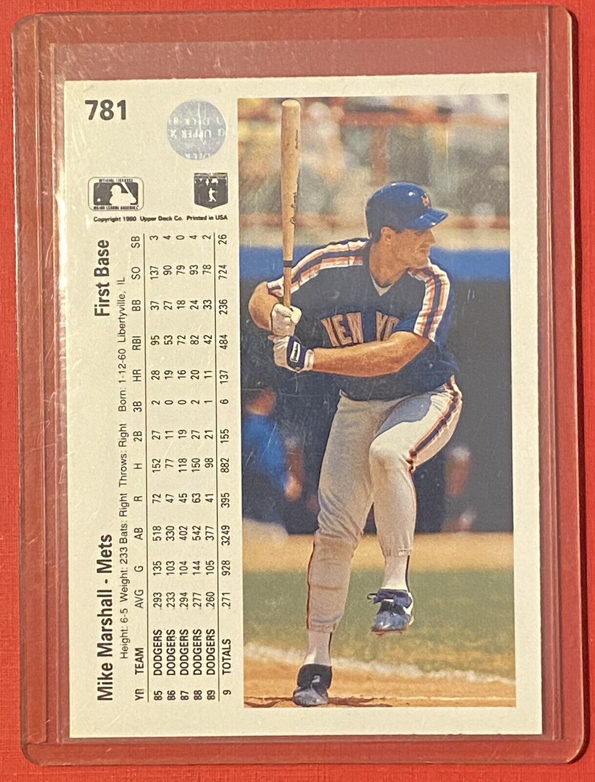 1990 Upper Deck Baseball Mike Marshall New York Mets #781