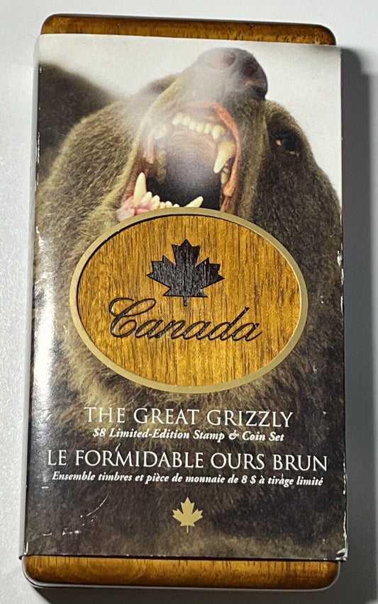 2004 Canada $8 - The Great Grizzly - Limited Edition Stamp & Coin Set  Complete