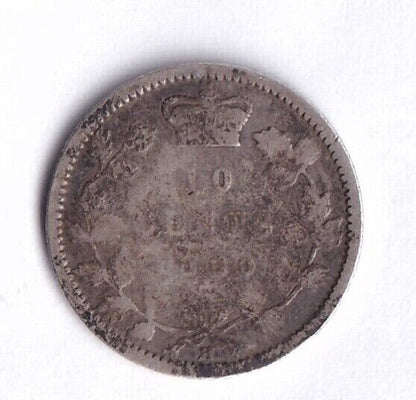 Canada 1880 Ten Cent Queen Victoria 6-6 .925 Silver