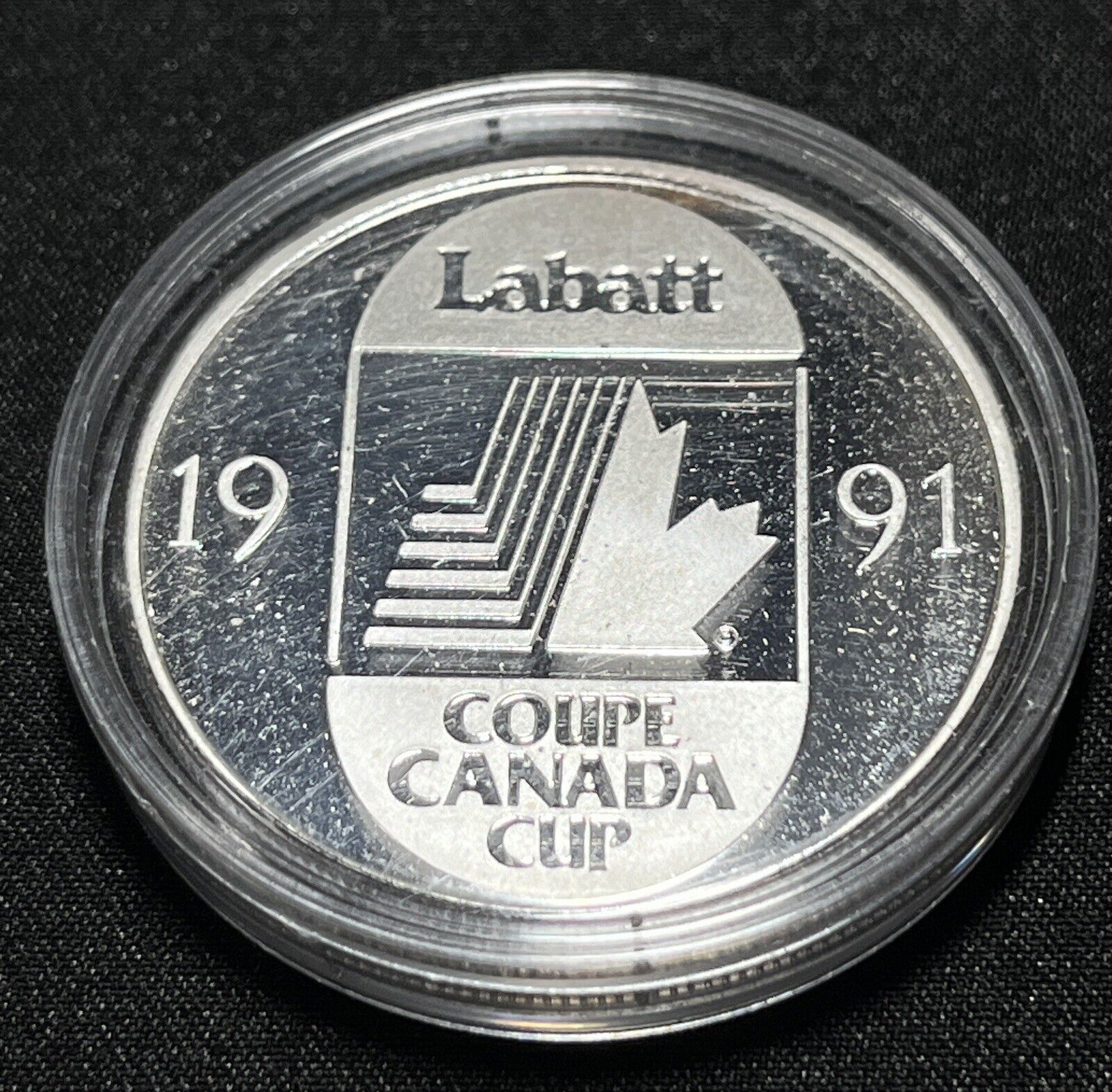 1991 Labatt Coupe Canada Cup, Team Canada  1 Troy Oz Fine Silver RARE