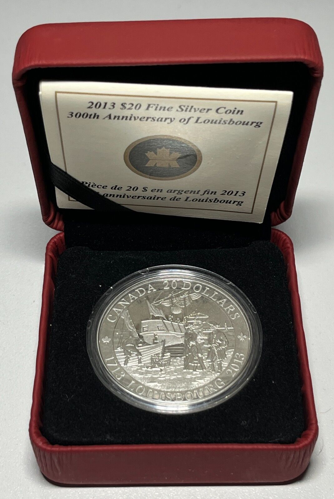 2013 Canada $20 Fine Silver Coin - 300th Anniversary of Louisbourg W Box + COA