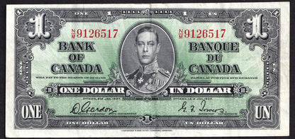 Canada 1937 $1 One Dollar Banknote Gordon - Towers N/M 9126517